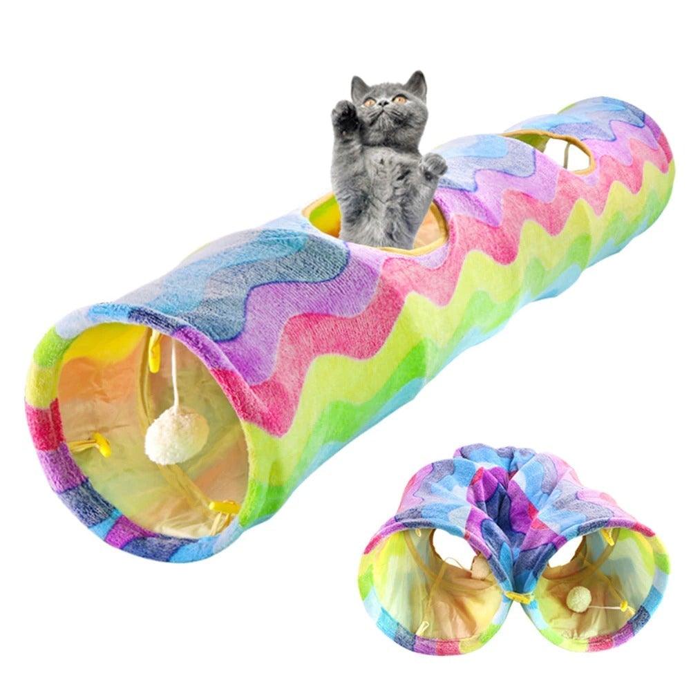 Foldable Cat Tunnel Toy – Interactive 2/3-Way Play Tube
