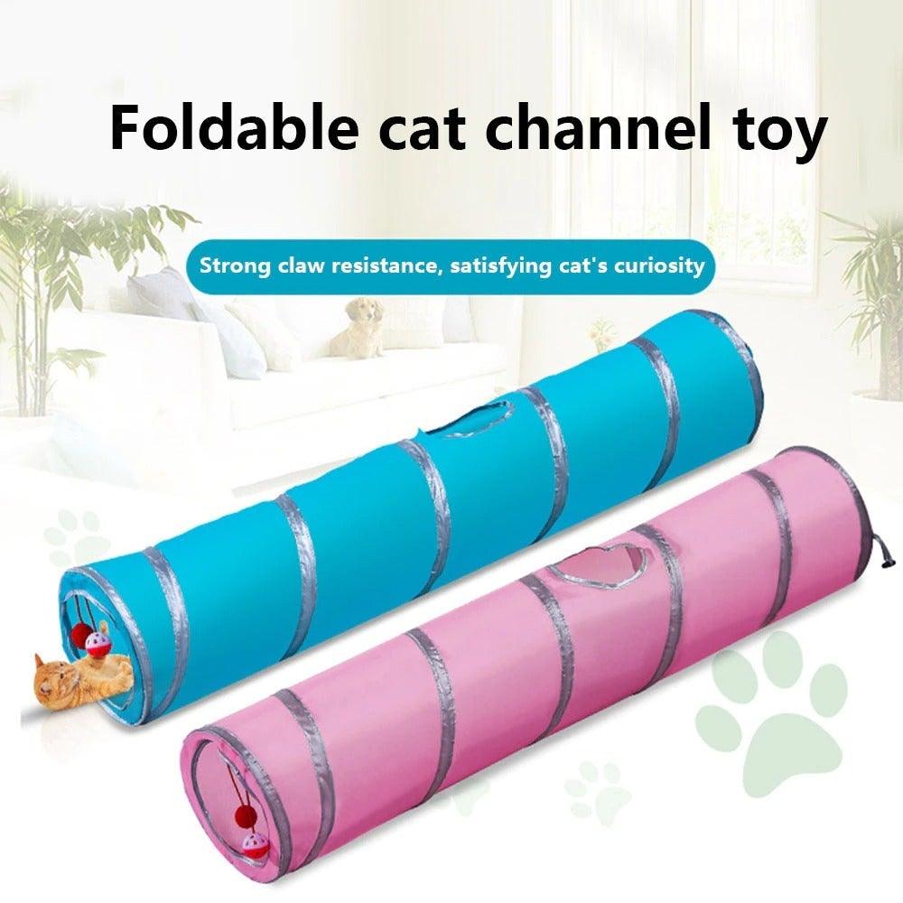 Foldable Cat Tunnel Toy – Interactive 2/3-Way Play Tube