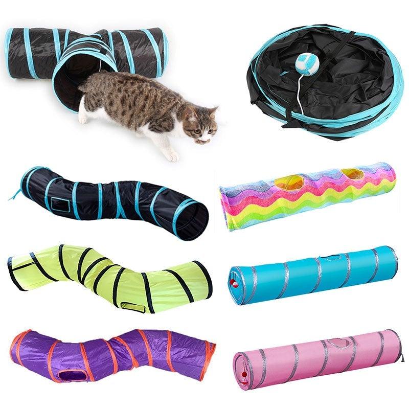 Foldable Cat Tunnel Toy – Interactive 2/3-Way Play Tube