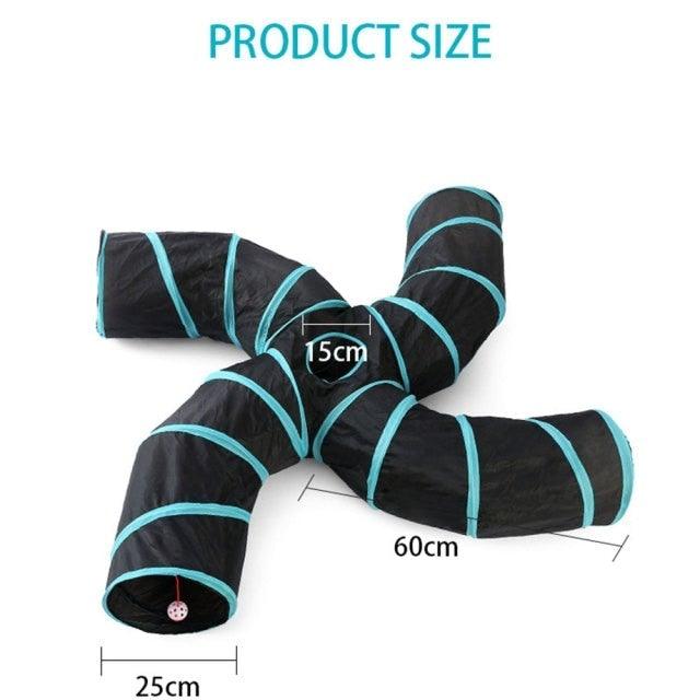 Foldable Cat Tunnel Toy – Interactive 2/3-Way Play Tube