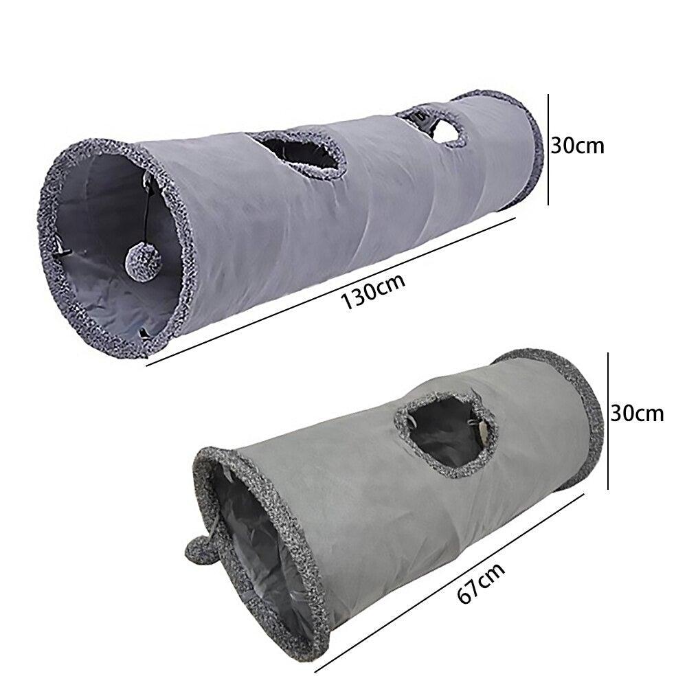 Foldable Cat Tunnel Toy – Interactive 2/3-Way Play Tube