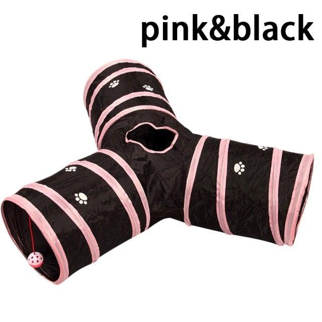 Foldable Cat Tunnel Toy – Interactive 2/3-Way Play Tube