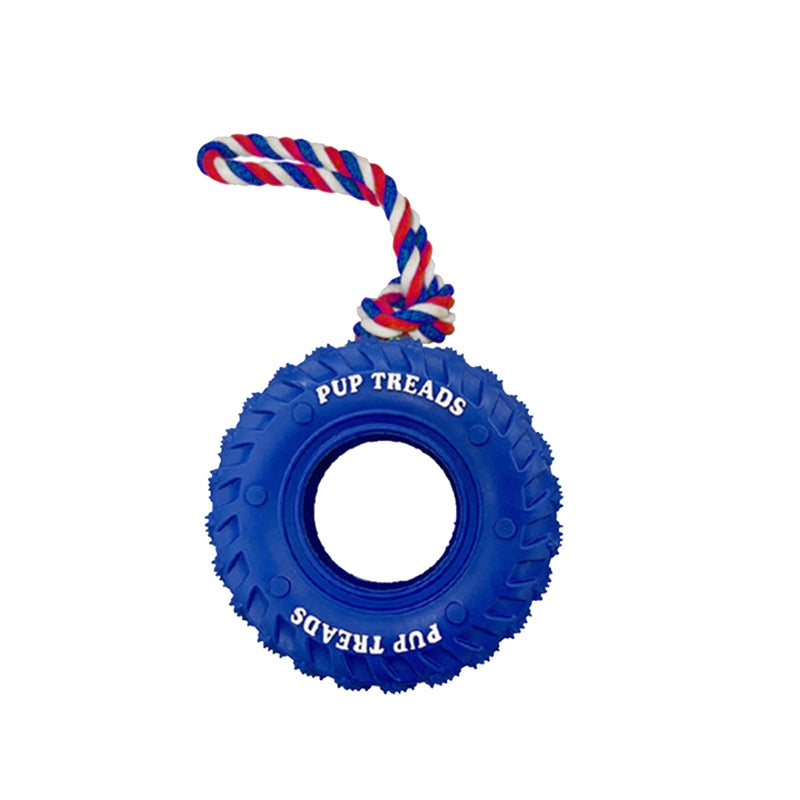 Dog Chew Toy – Rubber Tire & Tug Rope for Aggressive Chewers