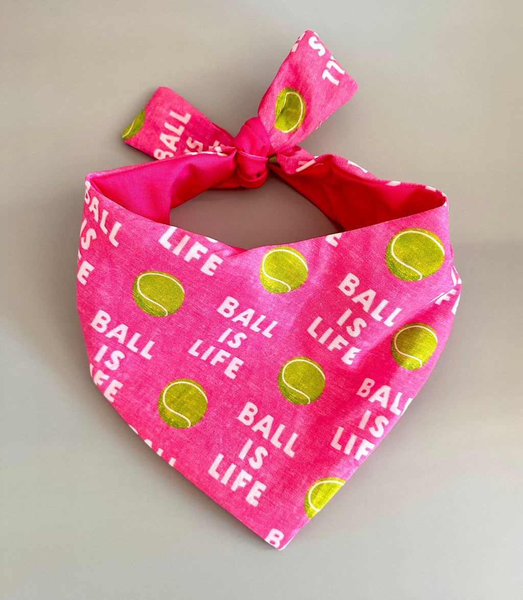 Pink Ball Is Life Dog Bandana
