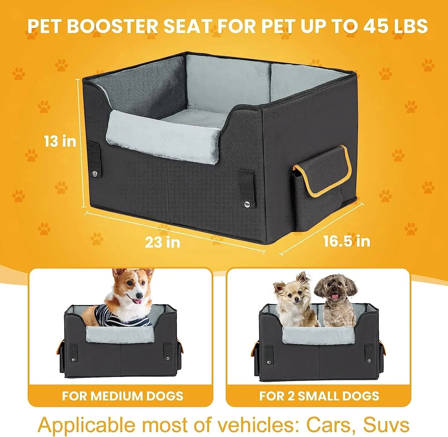 Dog Car Seat Booster Bed – Small Dogs & Cats Travel
