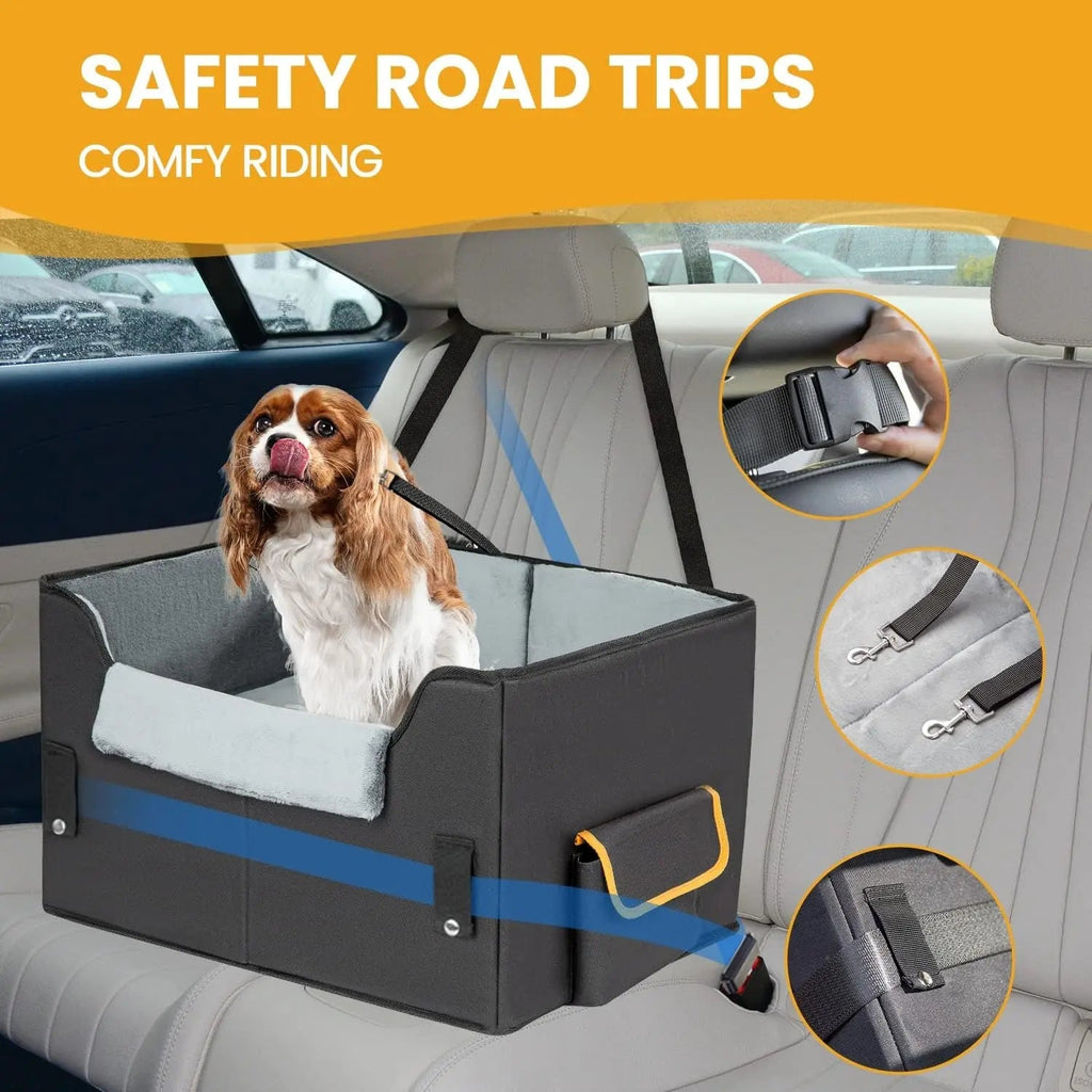 Dog Car Seat Booster Bed – Small Dogs & Cats Travel