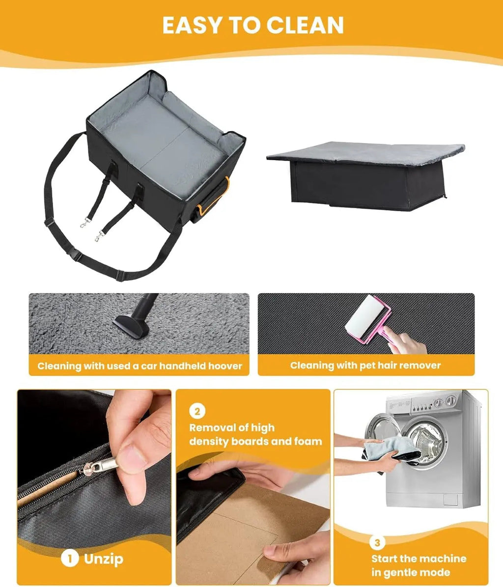 Dog Car Seat Booster Bed – Small Dogs & Cats Travel