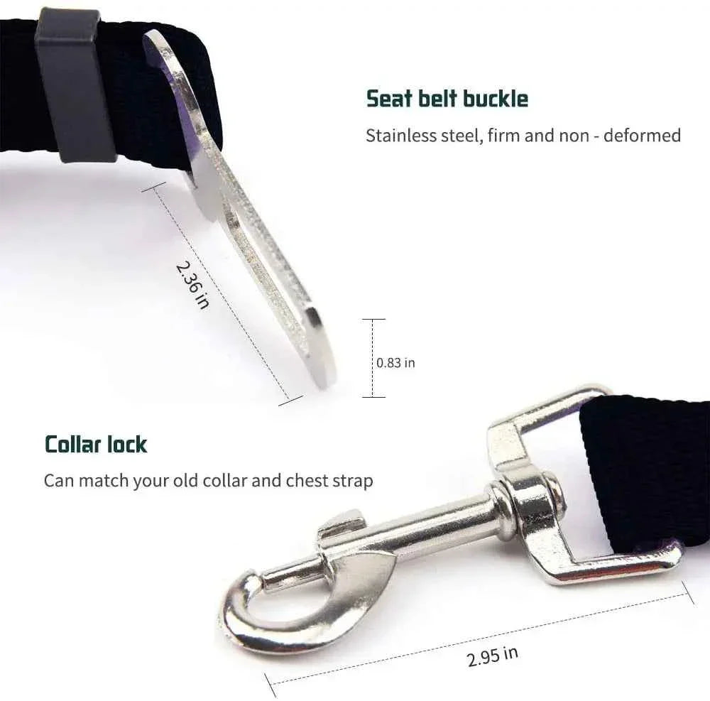 Pet Car Seat Belt Harness – Adjustable Safety Clip
