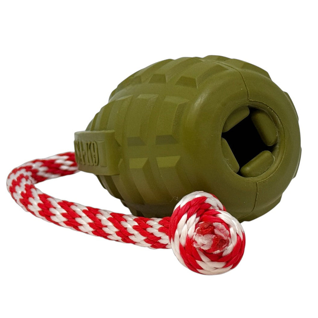 USA-K9 Grenade Dog Toy – Chew, Treat Dispenser & Tug