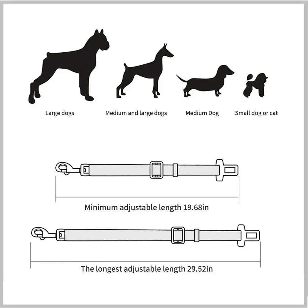 Pet Car Seat Belt Harness – Adjustable Safety Clip
