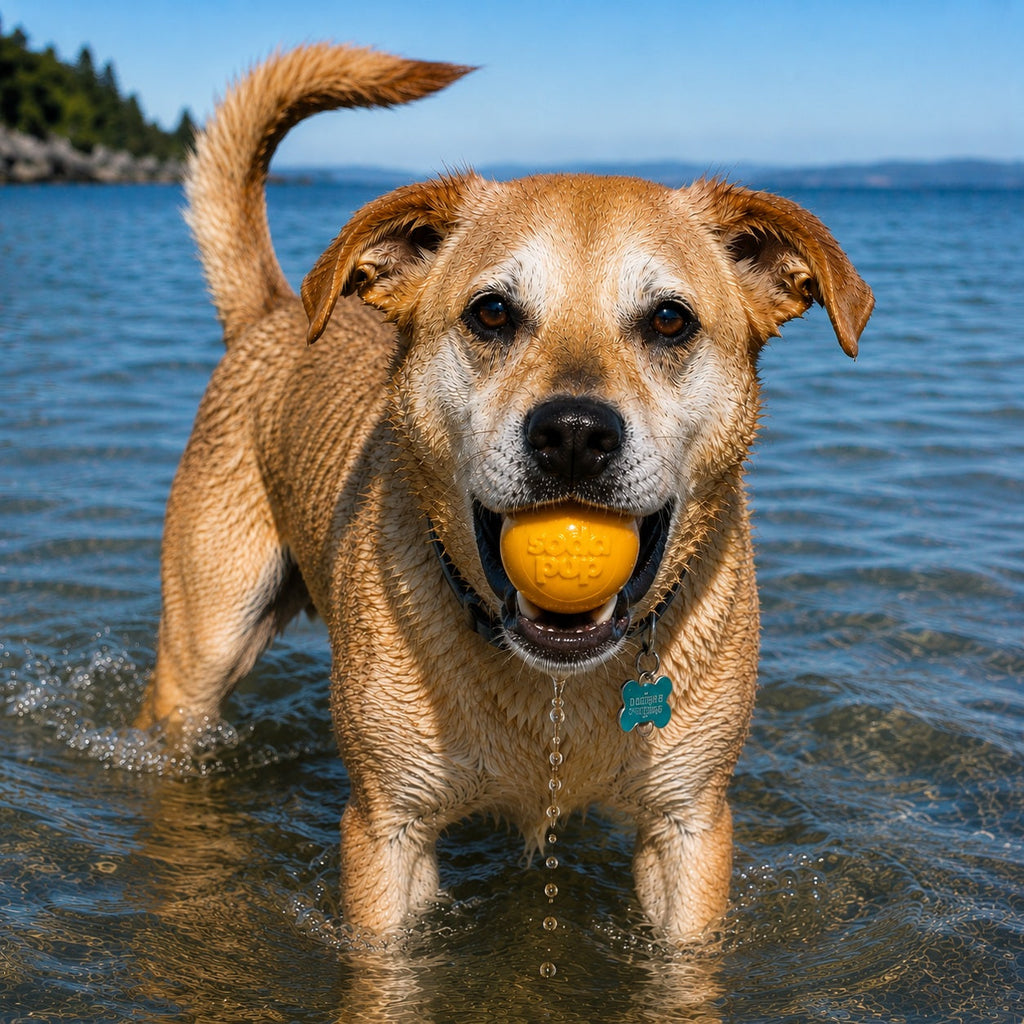 Squeaky Dog Ball – Durable, Floats, USA Made Chew Toy