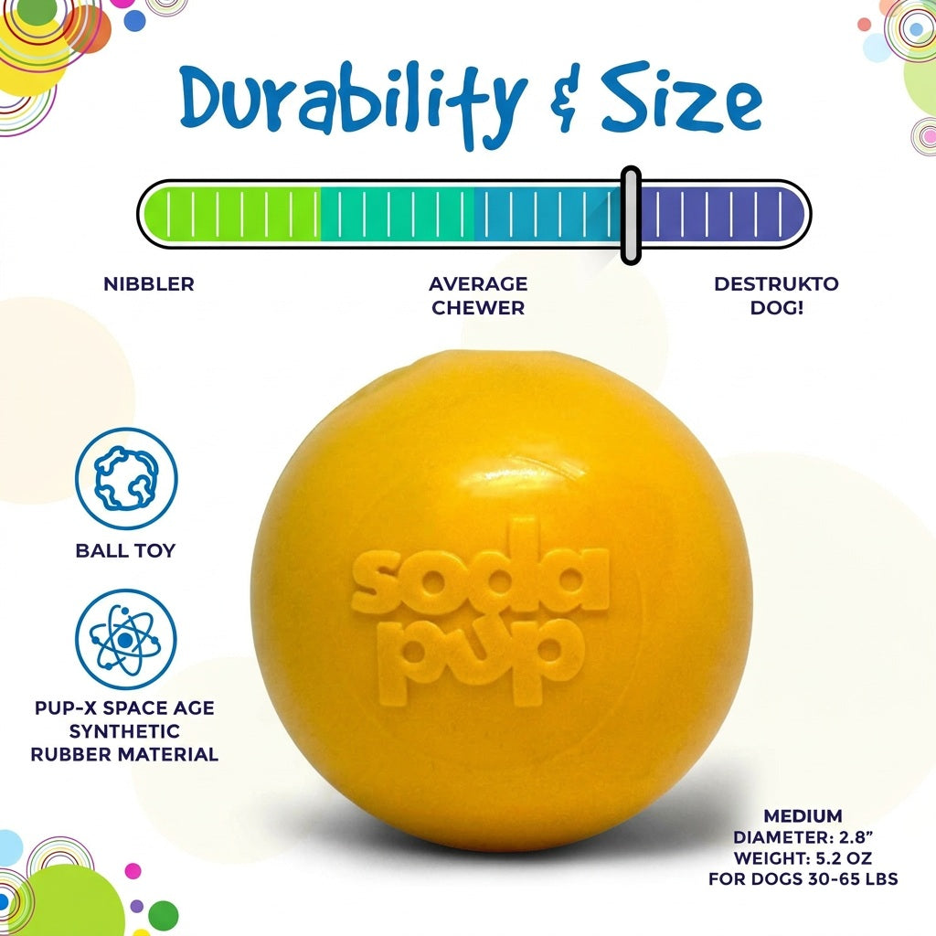 Squeaky Dog Ball – Durable, Floats, USA Made Chew Toy