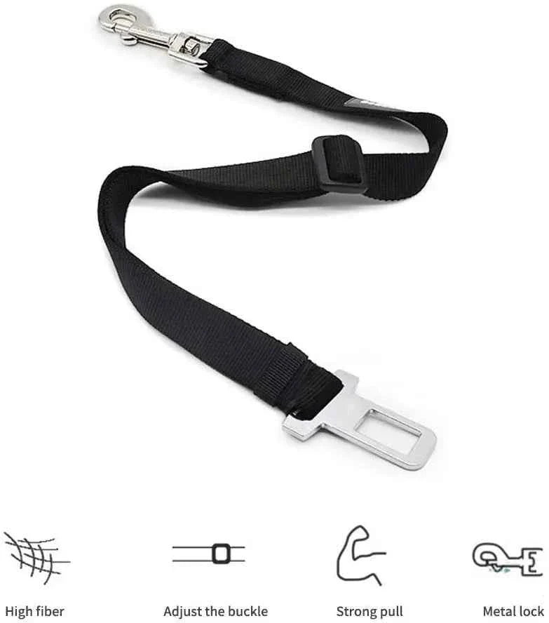 Pet Car Seat Belt Harness – Adjustable Safety Clip