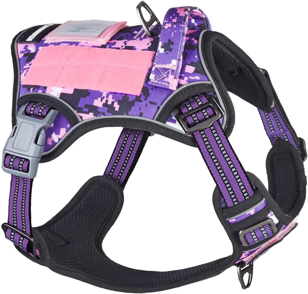 Tactical No-Pull Dog Harness – Reflective, Adjustable Training Vest