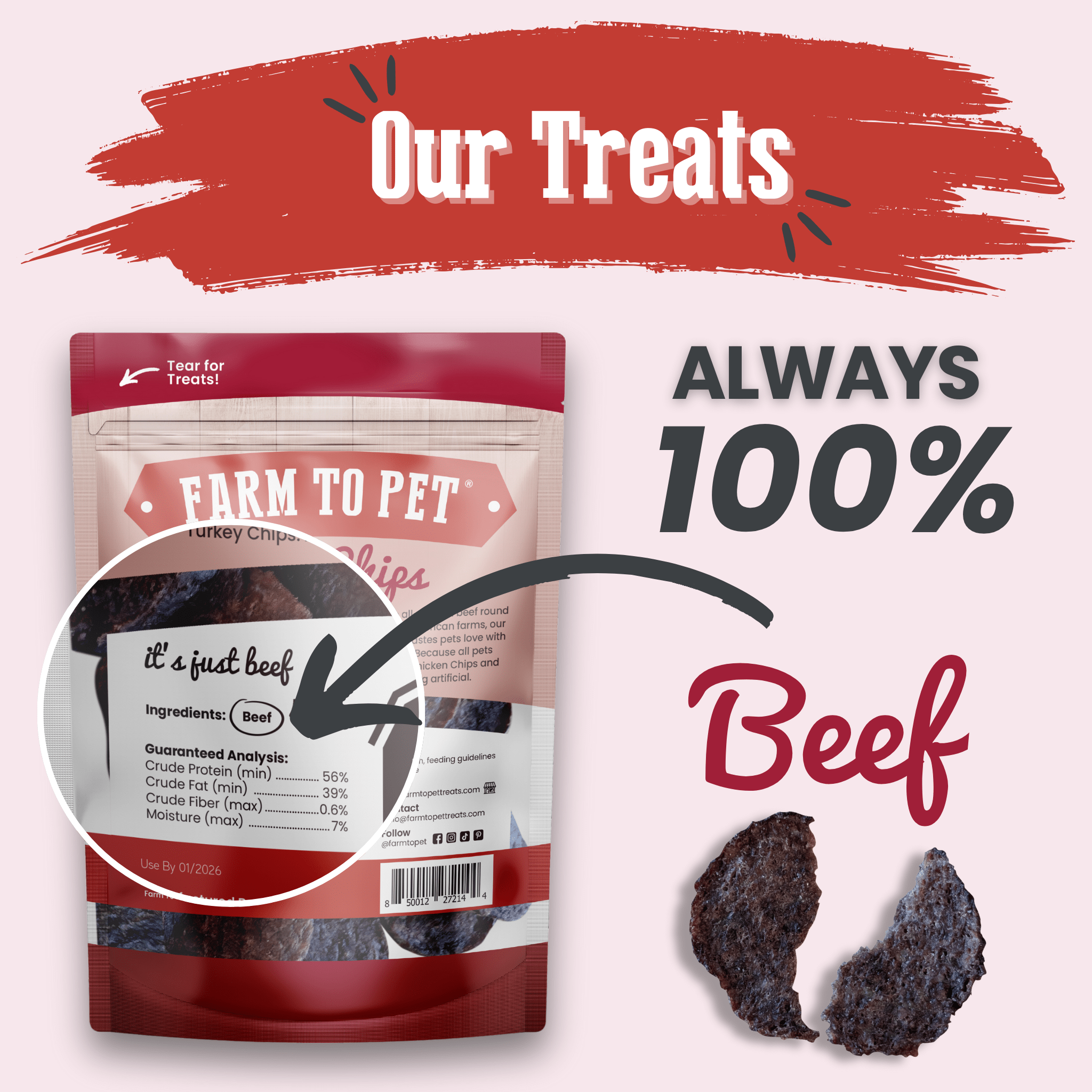 Beef Chips Dog Treats | Single-Ingredient Healthy Treats for Dogs - Trendify Pets