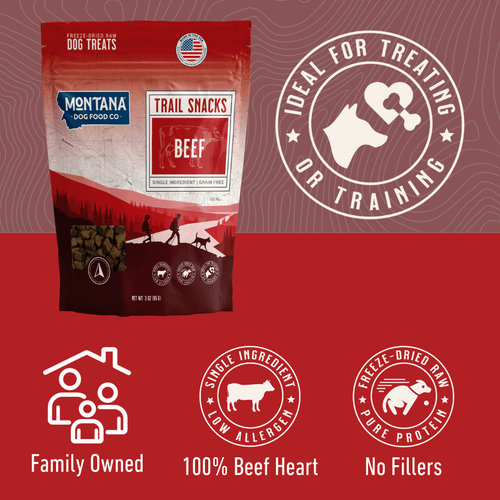 Beef Heart Freeze-Dried Raw Dog Treats | Montana Dog Food Co. - Trendify Pets