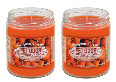 Pet Odor Eliminator Candle — Pumpkin Spice Scent, Set of 2