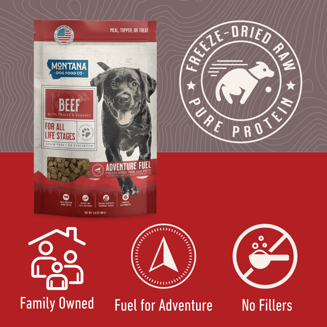 Grain-Free Beef Freeze-Dried Raw Dog Food | Montana Dog Food Co. - Trendify Pets