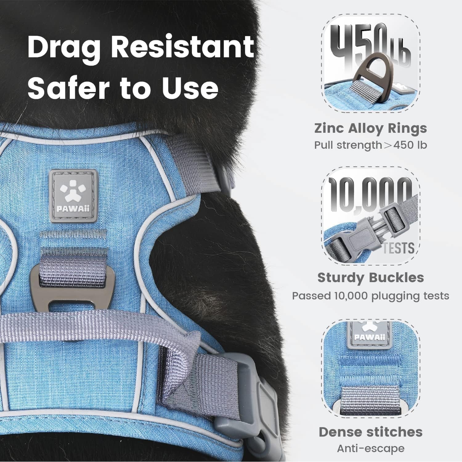 No Pull Dog Harness Reflective Adjustable Vest with ID Tag Small Dogs - Trendify Pets