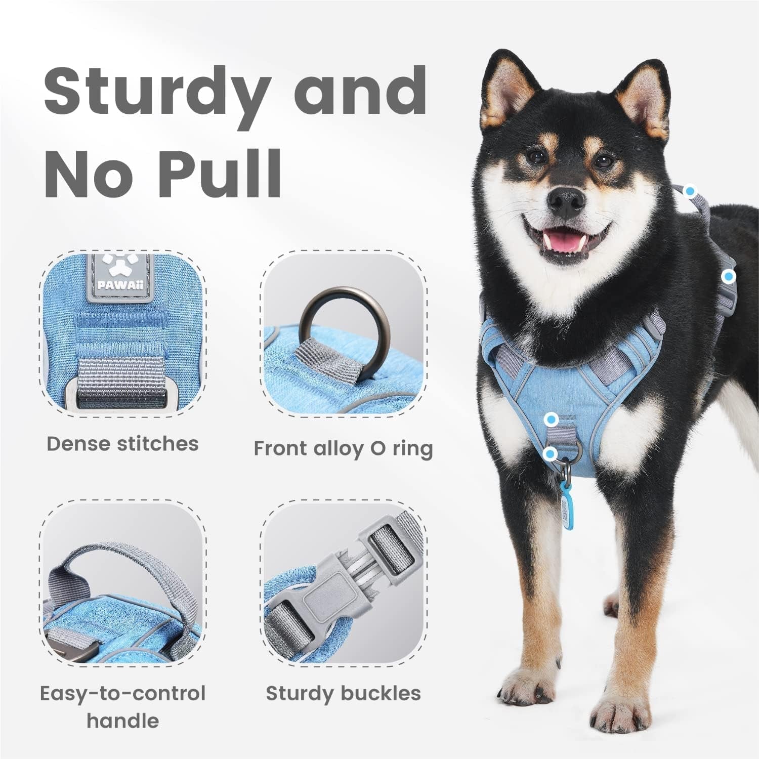 No Pull Dog Harness Reflective Adjustable Vest with ID Tag Small Dogs - Trendify Pets