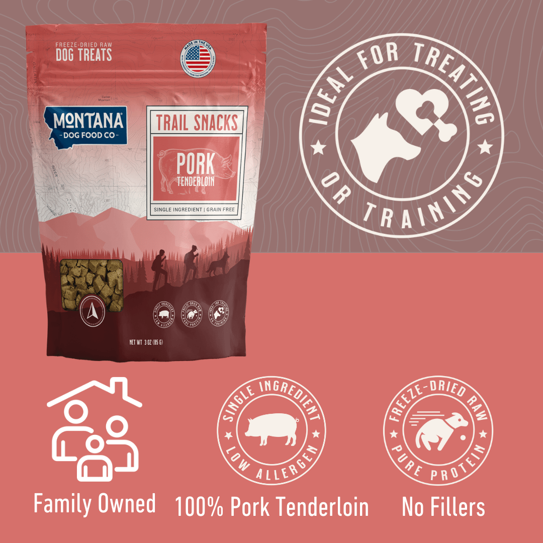 Pork Tenderloin Freeze-Dried Raw Dog Treats | Montana Dog Food Co. - Trendify Pets