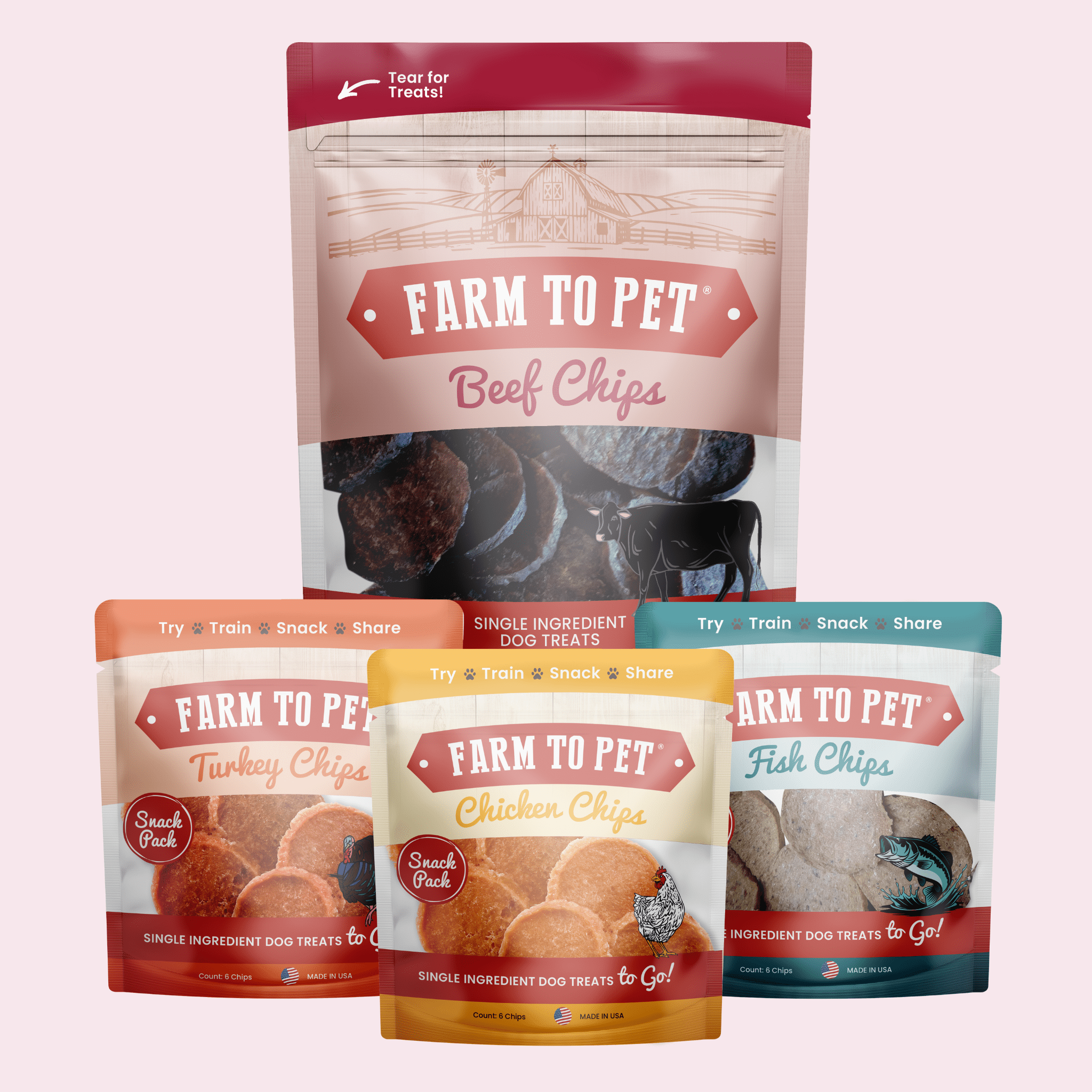 Puppy Packs 'n Snacks Dog Treat Starter Pack | Single-Ingredient Training Treats - Trendify Pets