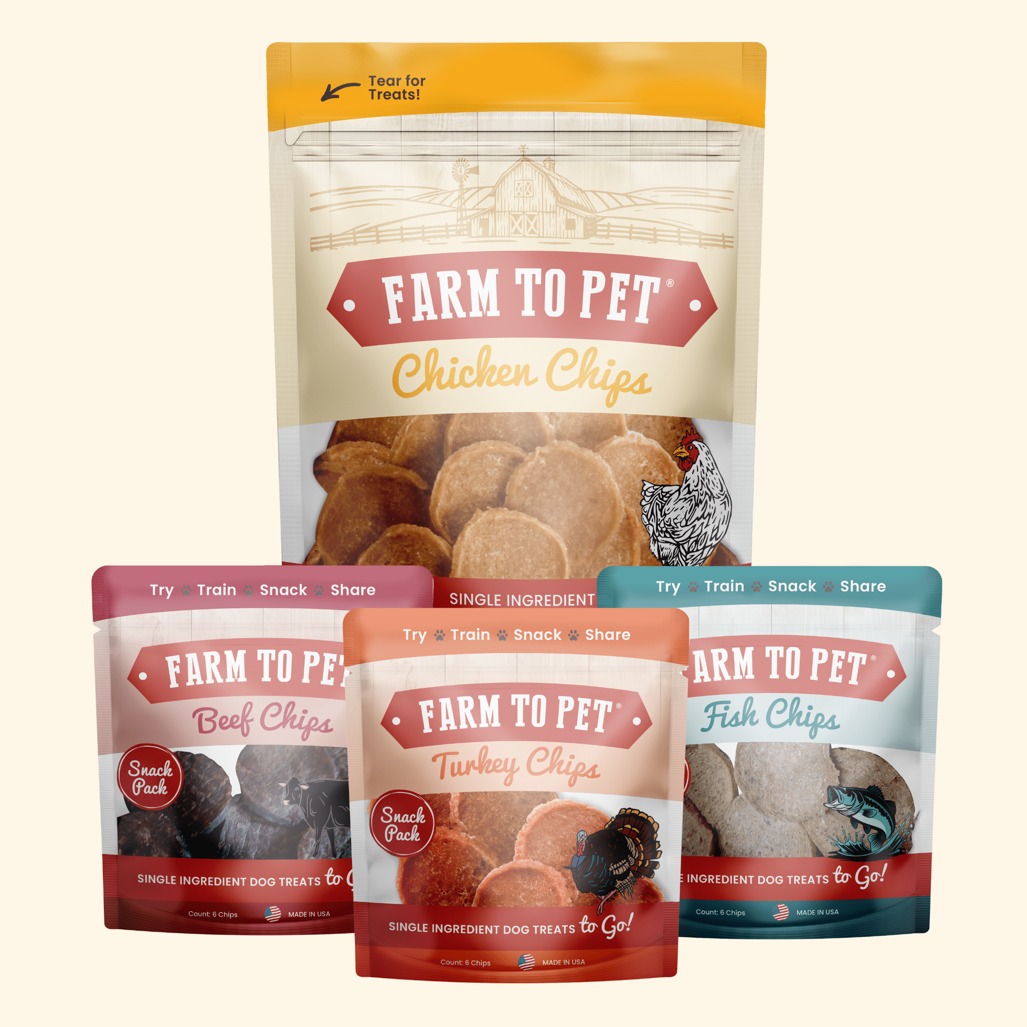 Puppy Packs 'n Snacks Dog Treat Starter Pack | Single-Ingredient Training Treats - Trendify Pets