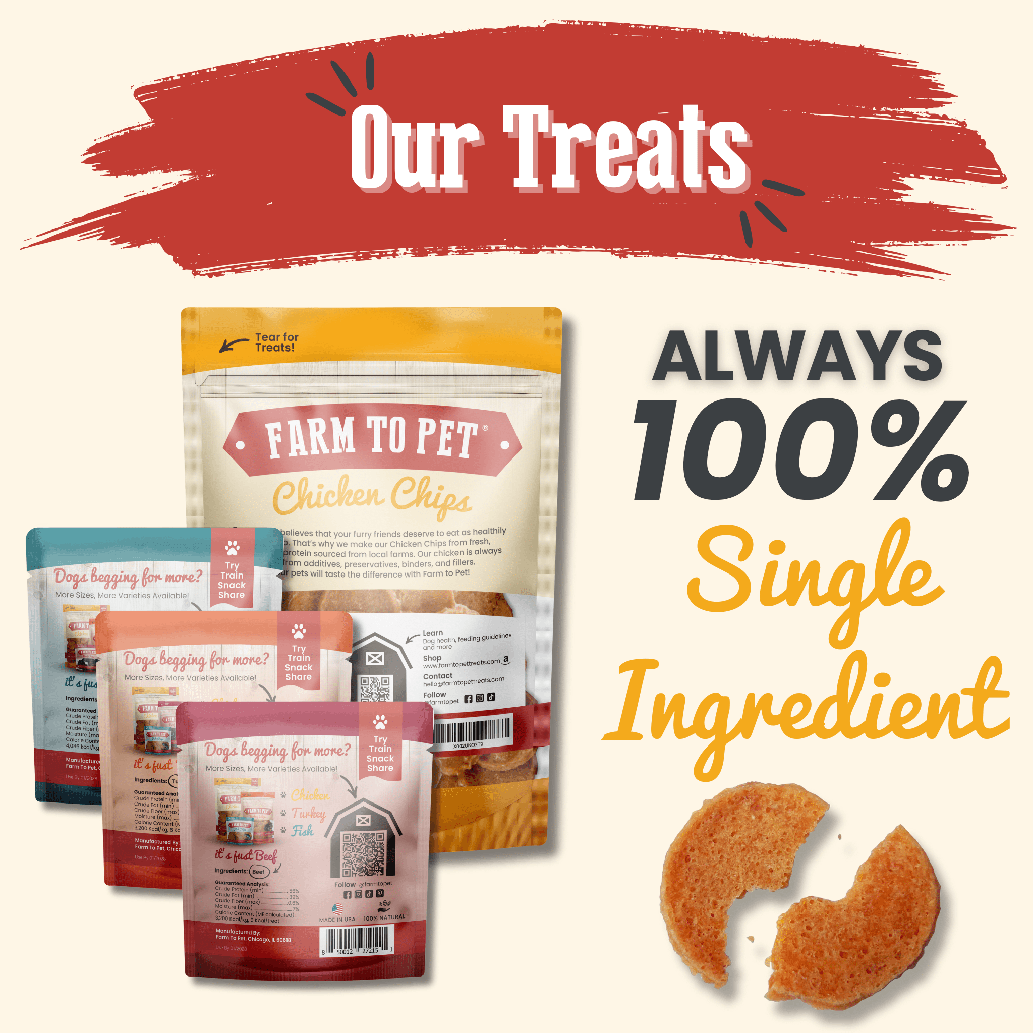 Puppy Packs 'n Snacks Dog Treat Starter Pack | Single-Ingredient Training Treats - Trendify Pets