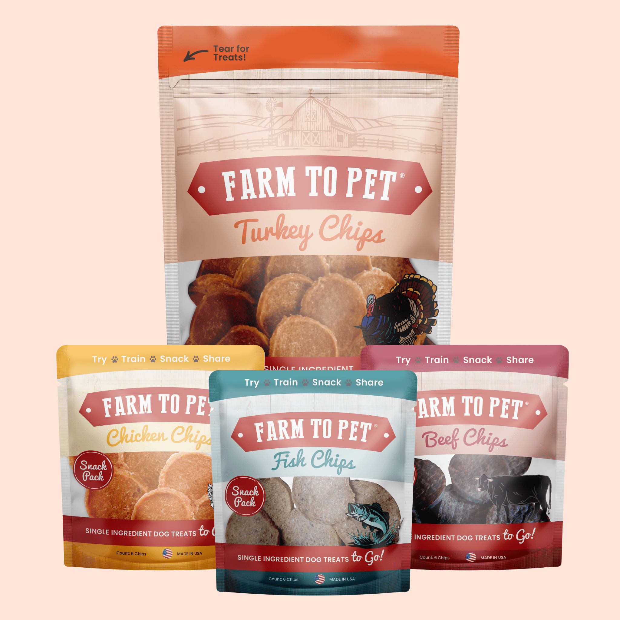 Puppy Packs 'n Snacks Dog Treat Starter Pack | Single-Ingredient Training Treats - Trendify Pets