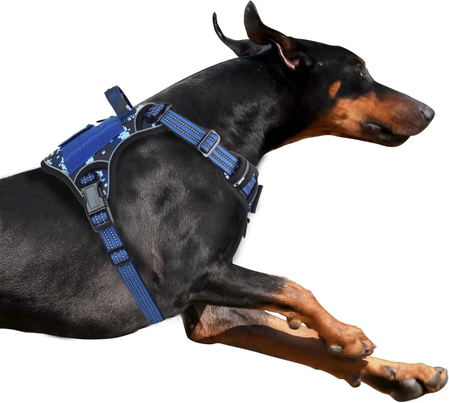 Tactical No-Pull Dog Harness with Handle, Reflective Adjustable Training Vest - Trendify Pets